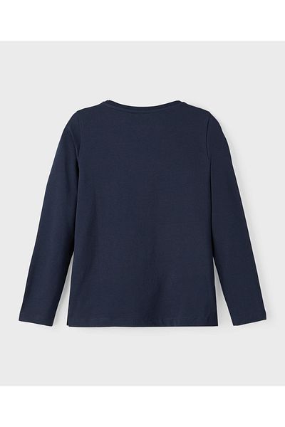 Name it Positive Vibes Long Sleeves T-Shirt - Dark Sapphire