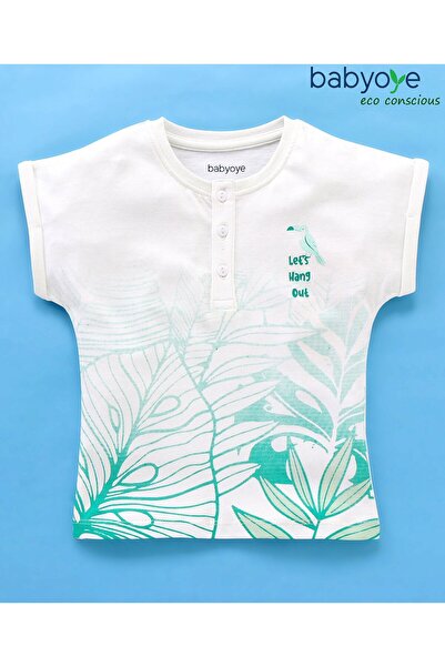Babyoye تي شيرت بأكمام نصفية من القطن بنسبة 100% مع لمسة نهائية صديقة للبيئة ...