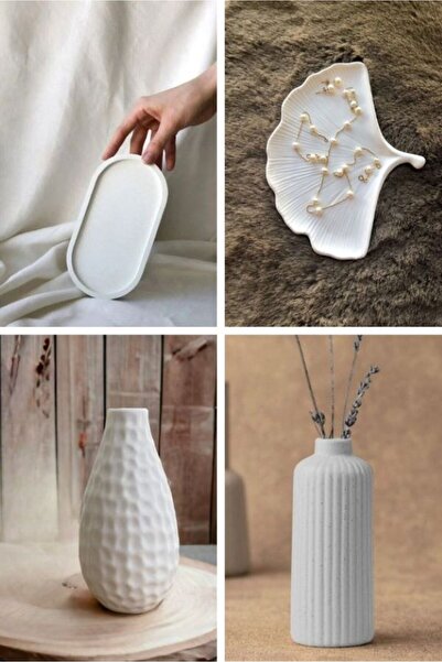 muffag 4'lü Set 6 Adet Obje Vazo Dekoratif Pinterest İskandinav Bohem Takı Su...