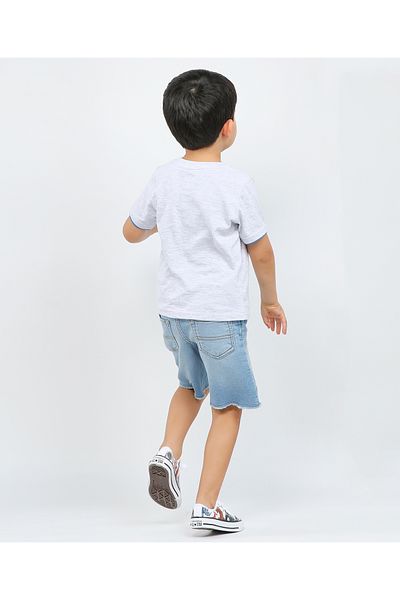 Babyhug Half Sleeves T-Shirt Fish Print - Grey