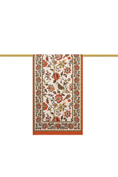Bursa İpek Cinnamon Lilies Pattern Voile Silk Scarf