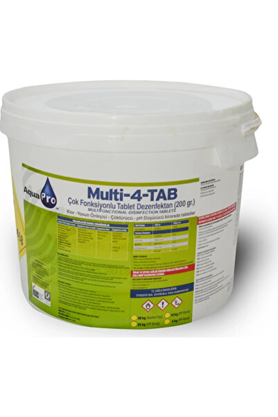 Aqua Pro Havuzavm-aquapro Multi 4 Fonksiyontablet Klor 200 Gr. 10kg