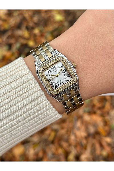 Homies Women's Wrist Watch with Square Stones