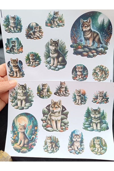 Pink Swan Craft Set de autocolante drăguț pentru lupi, jurnal cu glonțuri, au...