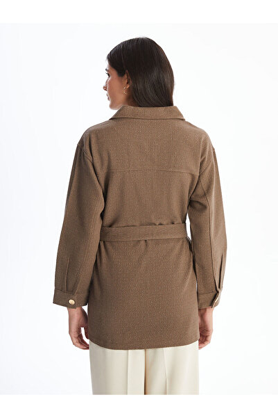 LC Waikiki Jachetă cămașă de damă din tweed bej