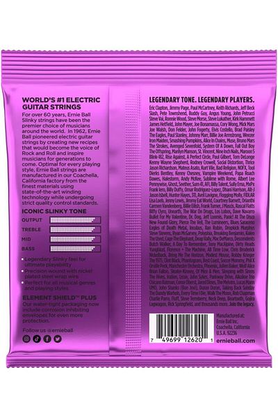 Ernie Ball P02620 Power Slinky 7 - String Electric Guitar String 011-58