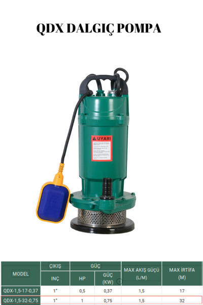 Kentaş QDX DALGIÇ POMPA 1İNÇ 1HP 0.75KW