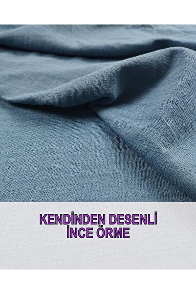 Kumaş Parça İnce Örme Gri Mavi Renkte (En 120 cm x Boy 225 cm)