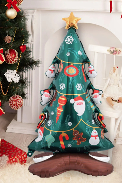 Generic Brand New Year's Pine Tree Footed Foil Balloon 58 * 120 cm