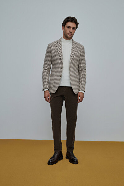 W Collection Bej Aır Desenli Ceket