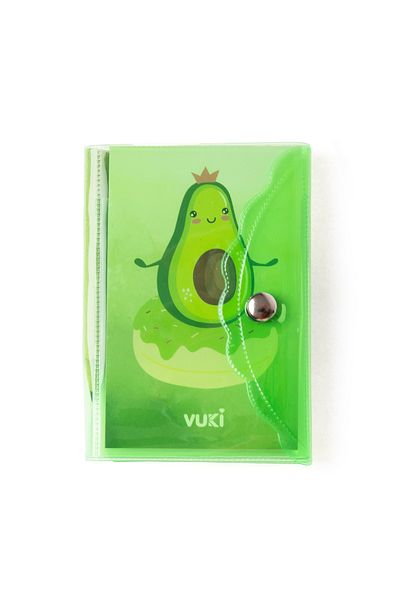 VUKİ Avocado Colored Covered Mini 3 Compartment Pen Notebook