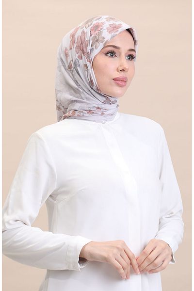 sefamerve Grauer Fliesenschal mit Muster, Modell CVS-04