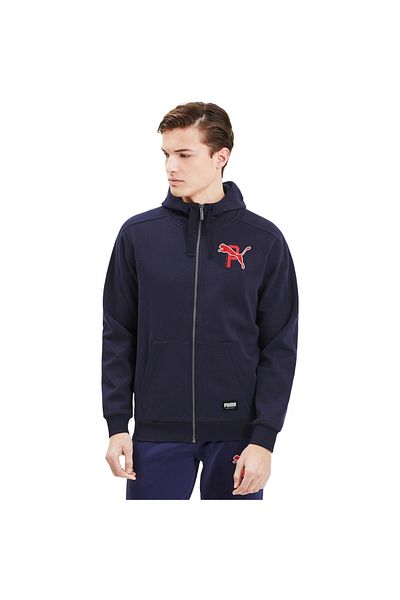 Puma Pánská mikina s kapucí Puma Athletics, modrá