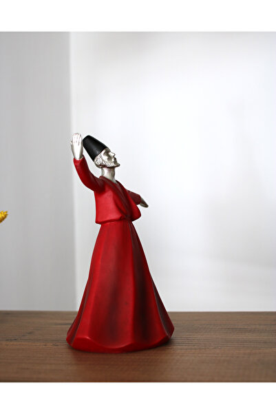 TRQZ EL Boyama Polyester Biblo Semazen Set 3 Parça Hediyelik Dekoratif Semazen Biblo Figür