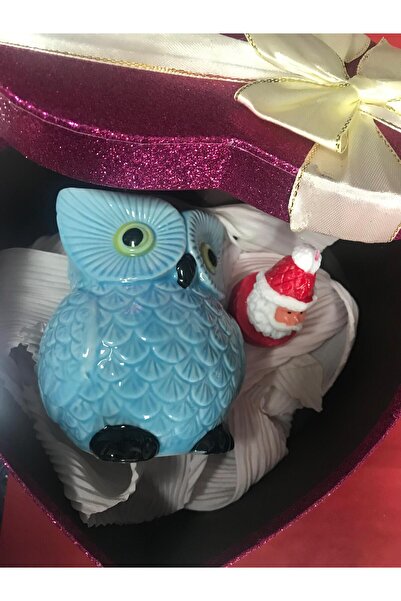 GA Mark Seramik Mavi Baykuş Kumbara Hedi?ye Kutulu Sevgililer Günü Yeni Yılba...