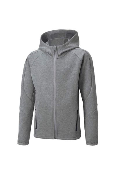 Puma Kapucňa Puma Evostripe Celozipsová mikina Dk B, šedá, detská