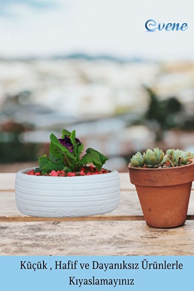 Evene Saksı Büyük Saksı Çiçek Saksısı Büyük Boy Saksı Salon Saksısı Model 4 Beyaz Saksı