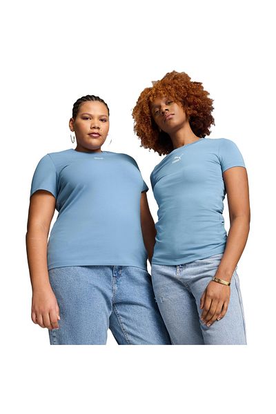 Puma Tričko Puma Classics Slim Tee Zen, Modré, Dámské