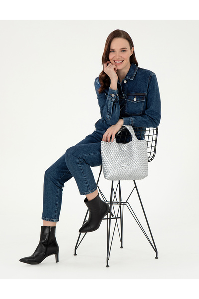 Pierre Cardin حقيبة بمقبض فضي موديل VR107 - 50307559