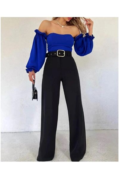 Butik Παντελόνι Scuba Crepe με φαρδύ πόδι