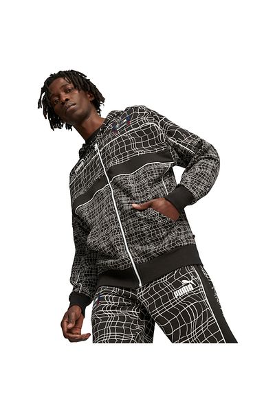 Puma Černá pánská mikina Puma Bmw Mms Camo Sds s kapucí