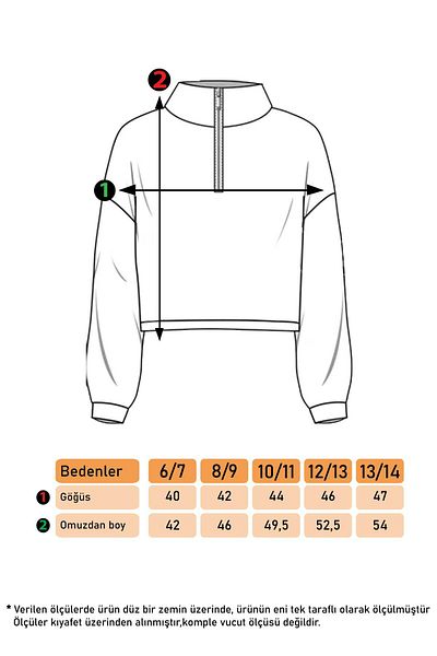 Toontoy Velvet Sweatshirt - Girl, Zipper Detailed Embroidery