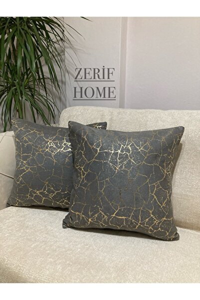 zerif home ALTINVARAK DESEN 2 Lİ KIRLET YASTIK KILIFI 44X44 CM