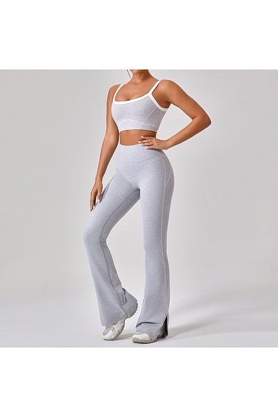 YUNASPORT طقم رياضي نسائي مكون من قطعتين مع Bra وLeggings بأرجل واسعة
