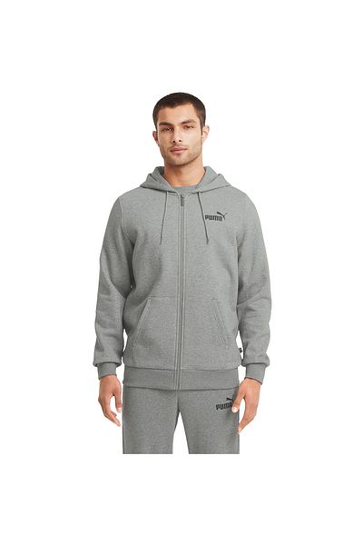 Puma Kapuce Puma Essentials Full-Zip Logo, šedá, muži