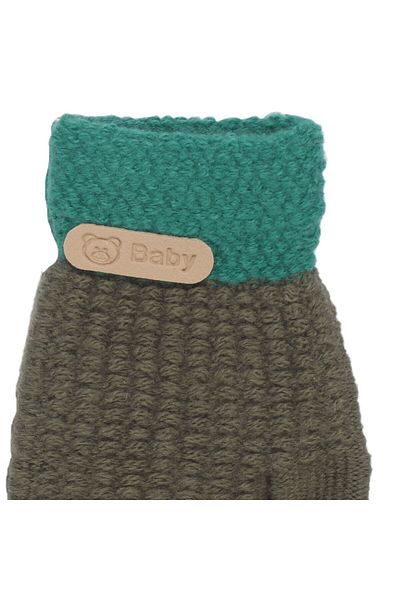 bebegen Baby Boy Khaki Green Knitwear Fingerless Gloves 1-3 Years