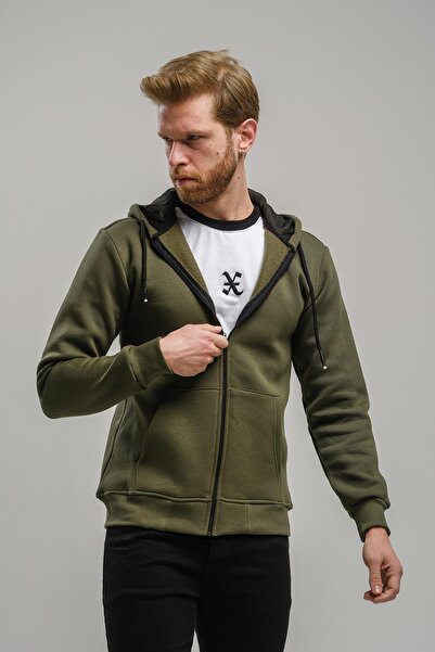 Oksit Regnault Три нитки бавовняний капюшон з сітчастими деталями та застібкою-блискавкою Світшот