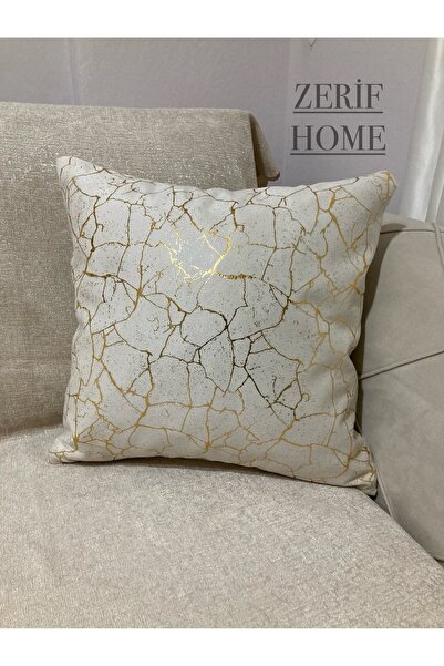 zerif home ALTINVARAK DESEN 2 Lİ KIRLET YASTIK KILIFI 44X44 CM