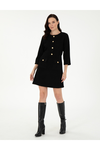 Pierre Cardin Black Regular Fit Woven Dress 50292218 -Vr046