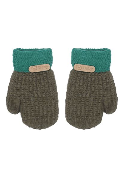 bebegen Baby Boy Khaki Green Knitwear Fingerless Gloves 1-3 Years