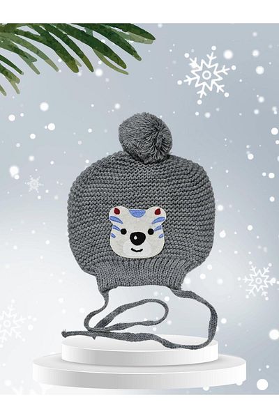 SeaBubbles Embroidered Baby Boy Knitwear Beret