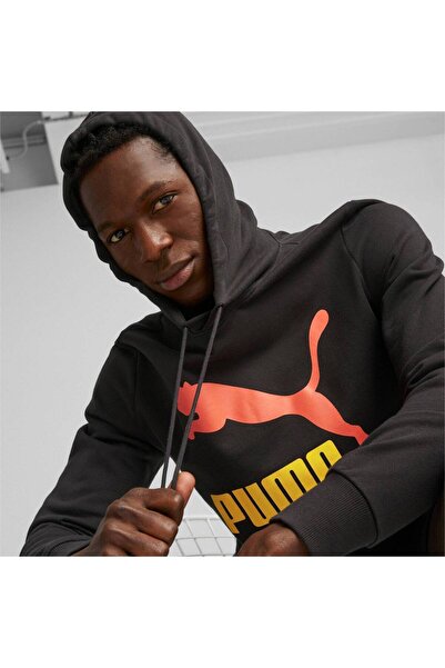 Puma Pánská mikina s kapucí Puma Classics Logo Hoodie S Tr, černá