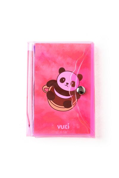 VUKİ Mini caiet cu stilou cu 3 compartimente cu copertă color Panda