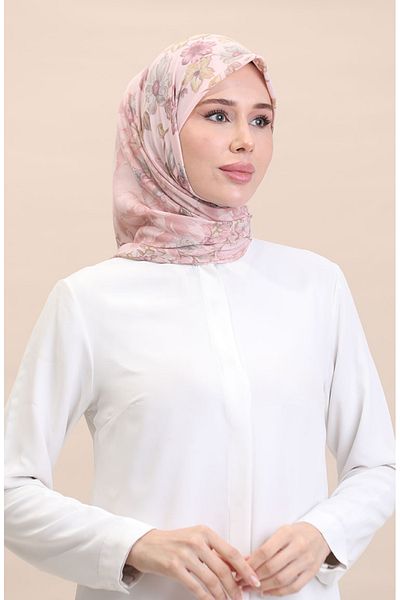 sefamerve Rosa gemusterter Schal – CVS-08