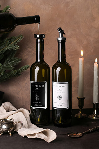 KHAKMA Amber Set of 2 750 ml Olive Oil Liquid Bottle Oil Pot 750 Sb Za