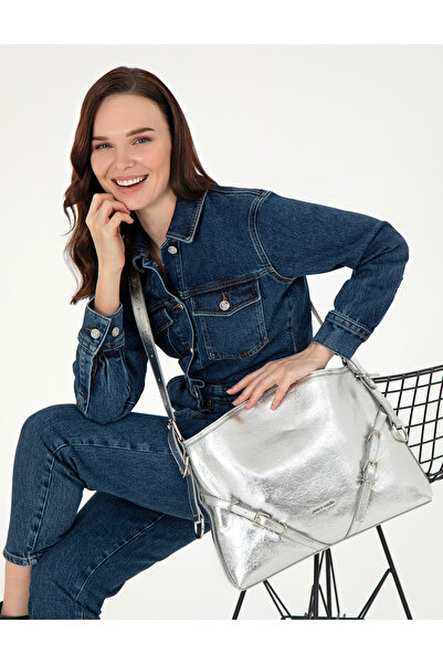 Pierre Cardin حقيبة كتف موديل VR107 فضية - 50307553