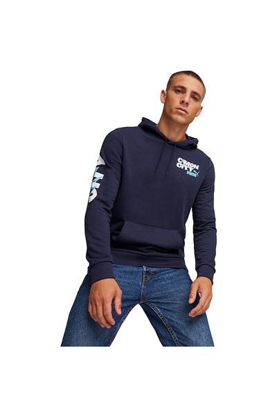 Puma Kapuce Puma Mcfc Ftblicons Hoody, Modrá, Pánské