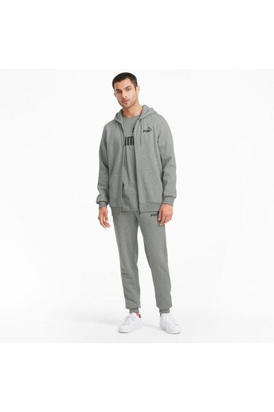 Puma Kapuce Puma Essentials Full-Zip Logo, šedá, muži