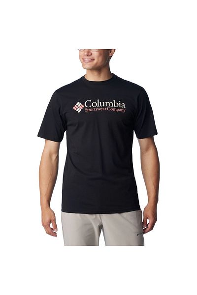 converse Tricou negru Columbia Basic Logo pentru bărbați