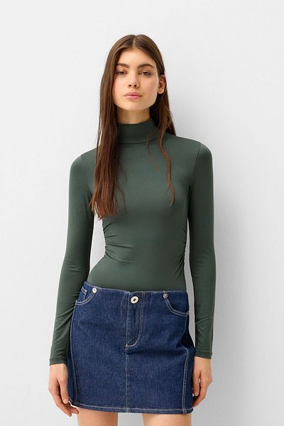 Bershka Long sleeve high neck bodysuit