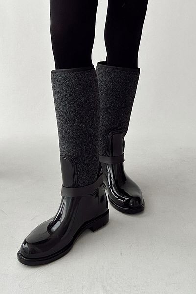 nope21shoess Μαύρες μπότες βροχής Rainy