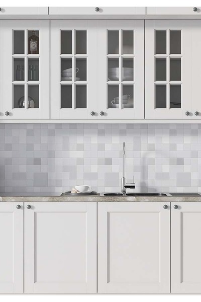 Parti Tasarla Mutfak Tezgah Arası Fayans Mat Folyo Kaplama Sticker 50x100 Cm ...