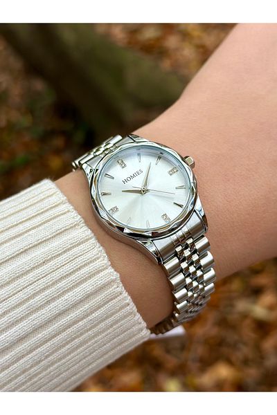Homies Brand Silver Color Steel Band Women's Wrist Watch