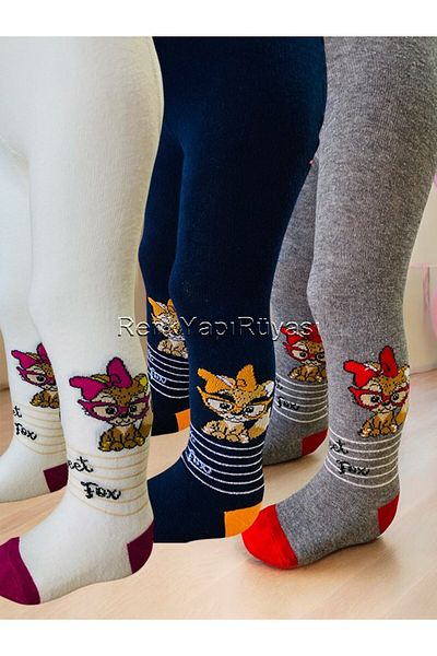 RENK YAPI RÜYASI 3 Pieces 80% Cotton Girls' Tights Girls' Tights