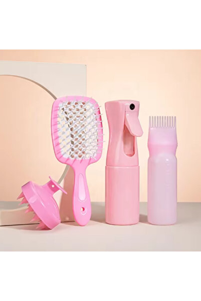 newnet 4'Lü Mükemmel Saçlar İçin Bakım Seti- Tarak- Kafa Derisi Masaj Tarağı-...