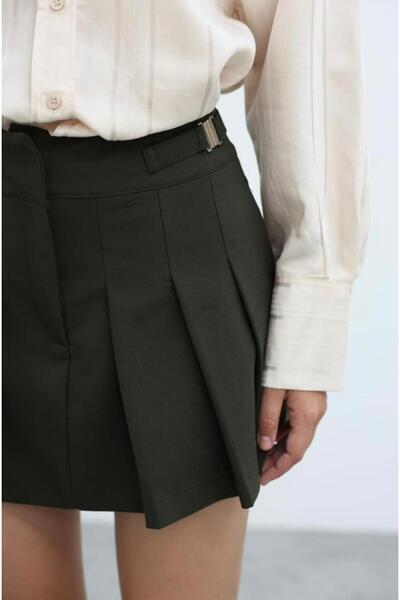 That is All Pileli Şort Etek - Haki